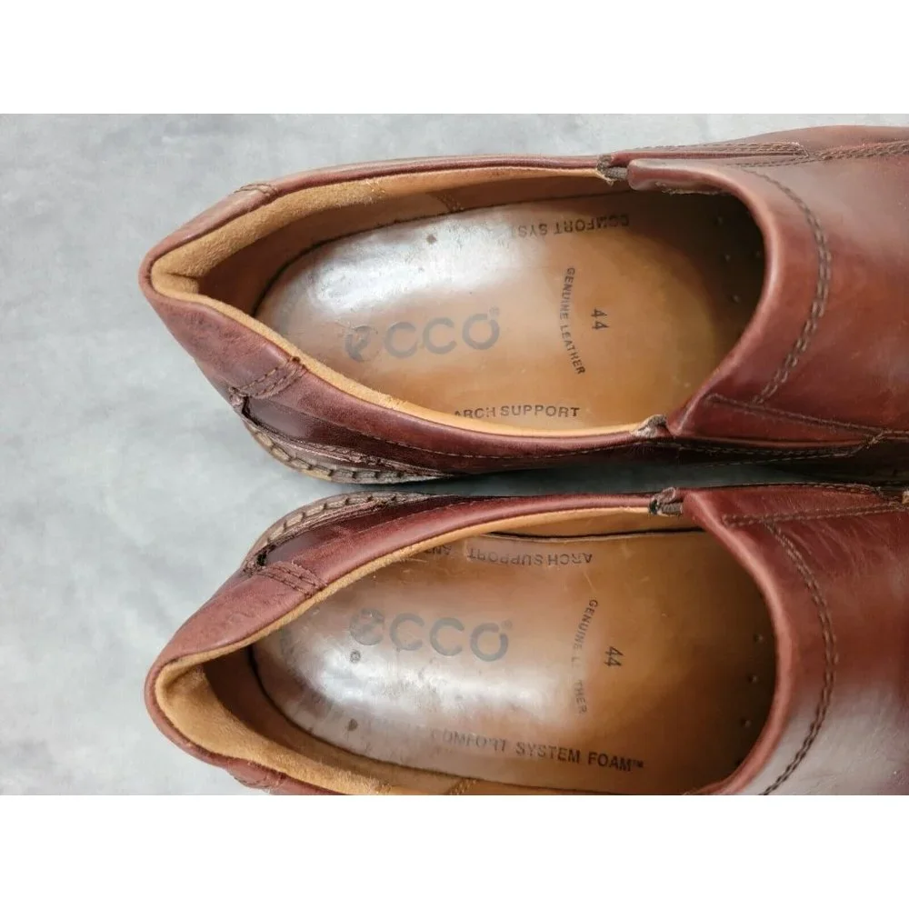 Ecco‎ Holton Loafer Men's Sz 10 Business Casual Shoe Comfy Brown Leather Slip On